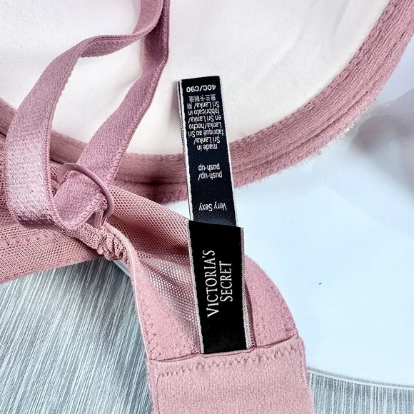 Victorias Secret Very Sexy Push Up Pink Shimmer Bra 40C Romantic Everyday Classi - Picture 8 of 11